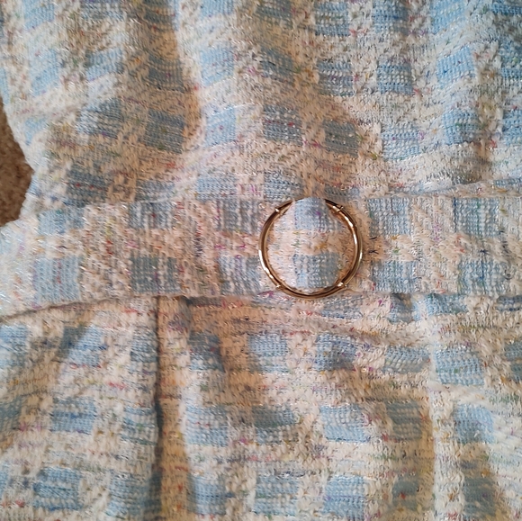Taylor Light Blue and White  Tweed Belted Mini Dress Sz 6 NWT - Picture 7 of 10